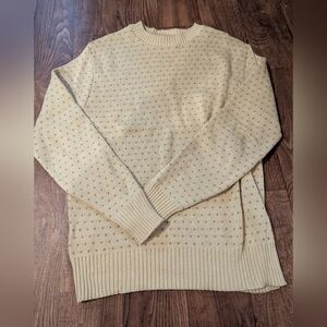 Vintage Lands’ End 100% Cotton Crewneck Sweater Beige Men’s Size L 24L X 24W